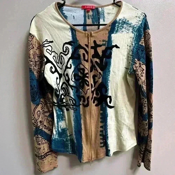 EVC | Vintage Y2K Noun Paris Light Zipper Jacket | Women’s Size L - Picture 1 of 8